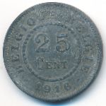 Belgium, 25 centimes, 1916