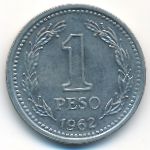 Argentina, 1 peso, 1962