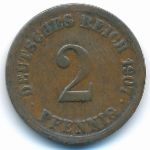 Германия, 2 пфеннига (1907 г.)