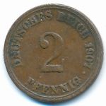 Германия, 2 пфеннига (1907 г.)