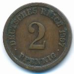 Германия, 2 пфеннига (1907 г.)