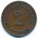 Германия, 2 пфеннига (1911 г.)