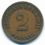 Германия, 2 пфеннига (1911 г.)