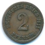 Германия, 2 пфеннига (1911 г.)