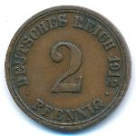 Германия, 2 пфеннига (1912 г.)