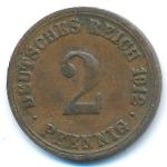 Германия, 2 пфеннига (1912 г.)