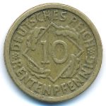Веймарская республика, 10 рентенпфеннигов (1924 г.)