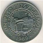 Dominican Republic, 1 peso, 1969