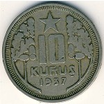 Turkey, 10 kurus, 1935–1940