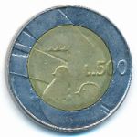 San Marino, 500 lire, 1990
