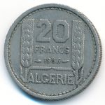 Algeria, 20 francs, 1956