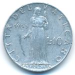 Ватикан, 10 лир (1953 г.)