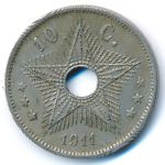 Belgian Congo, 10 centimes, 1911