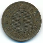 Дания, 1 скиллинг ригсмонт (1856 г.)