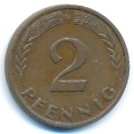 West Germany, 2 pfennig, 1950