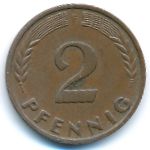 West Germany, 2 pfennig, 1958