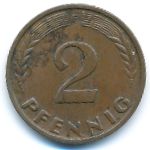 West Germany, 2 pfennig, 1958