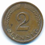 West Germany, 2 pfennig, 1958