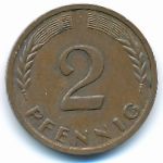 West Germany, 2 pfennig, 1958