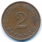 West Germany, 2 pfennig, 1958