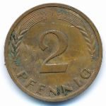 West Germany, 2 pfennig, 1958
