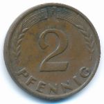 West Germany, 2 pfennig, 1960