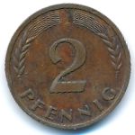 West Germany, 2 pfennig, 1960