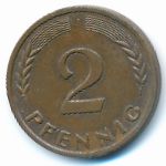 West Germany, 2 pfennig, 1960