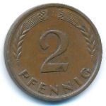 West Germany, 2 pfennig, 1960