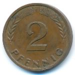 West Germany, 2 pfennig, 1961