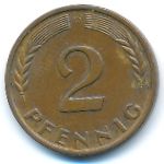 West Germany, 2 pfennig, 1965