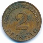 West Germany, 2 pfennig, 1966