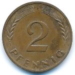 West Germany, 2 pfennig, 1967