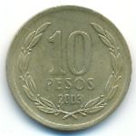 Chile, 10 pesos, 2003