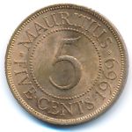 Маврикий, 5 центов (1957–1978 г.)