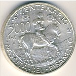Italy, 5000 lire, 1995