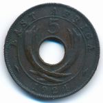 East Africa, 5 cents, 1924