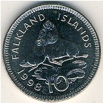 Falkland Islands, 10 pence, 1998–1999