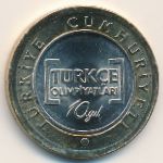 Turkey, 1 lira, 2012