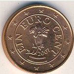 Austria, 1 euro cent, 2002–2020