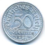 Weimar Republic, 50 pfennig, 1921