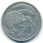 New Zealand, 20 cents, 1982