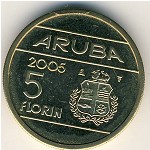 Aruba, 5 florin, 2005–2010