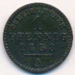 Reuss-Schleiz, 1 pfennig, 1855–1864