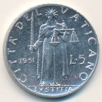 Ватикан, 5 лир (1951 г.)