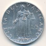 Ватикан, 5 лир (1951 г.)