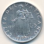 Ватикан, 5 лир (1951 г.)