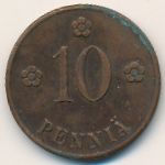 Finland, 10 pennia, 1921