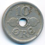 Denmark, 10 ore, 1925