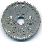 Denmark, 10 ore, 1925